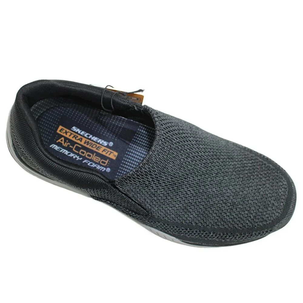 Skechers Expected Gomel Black Woven Mesh Air Cooled Extra Wide Sneaker, Size 9